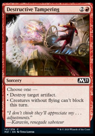 (141) Magic The Gathering Core 2021 Single: Destructive Tampering Holo Common