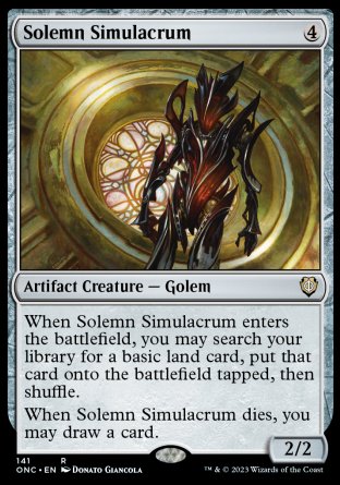 (141) Magic The Gathering Commander: Phyrexia: All Will Be One Single: Solemn Simulacrum  Rare
