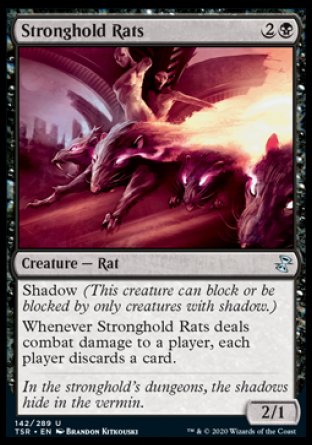 (142/289) Magic The Gathering Time Spiral Remastered Single: Stronghold Rats  Uncommon