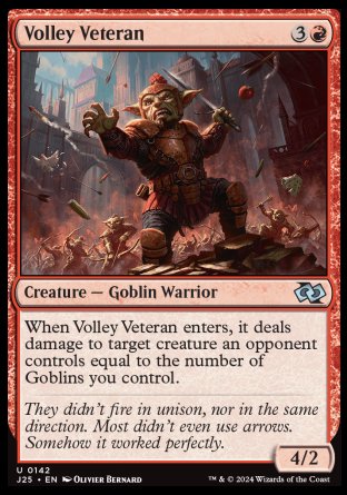 (142) Magic The Gathering Foundations Jumpstart Single: Volley Veteran  Uncommon