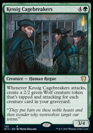 (142) Magic The Gathering Commander: Innistrad: Midnight Hunt Single: Kessig Cagebreakers  Rare