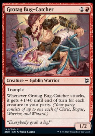 (142/280) Magic The Gathering Zendikar Rising Single: Grotag Bug-Catcher Holo Common