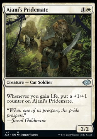 (142) Magic The Gathering Jumpstart 2022 Single: Ajani's Pridemate  Uncommon