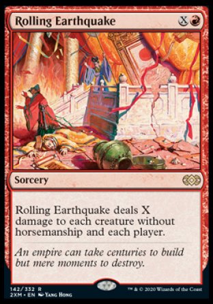 (142/332) Magic The Gathering Double Masters Single: Rolling Earthquake Holo Rare