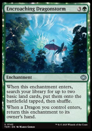 (142) Magic The Gathering Tarkir: Dragonstorm Single: Encroaching Dragonstorm Holo Uncommon