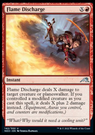 (142) Magic The Gathering Kamigawa: Neon Dynasty Single: Flame Discharge  Uncommon