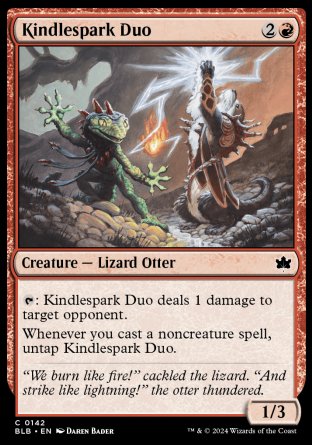 (142) Magic The Gathering Bloomburrow Single: Kindlespark Duo  Common