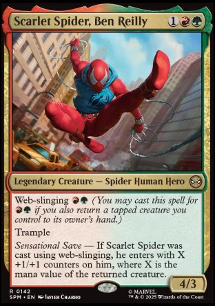 (142) Magic The Gathering Magic: The Gathering | Marvel's Spider-Man: Promos Single: Scarlet Spider, Ben Reilly Holo Rare