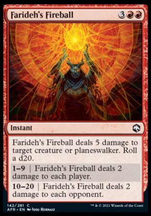 (142) Magic The Gathering Adventures in the Forgotten Realms Single: Farideh's Fireball  Common