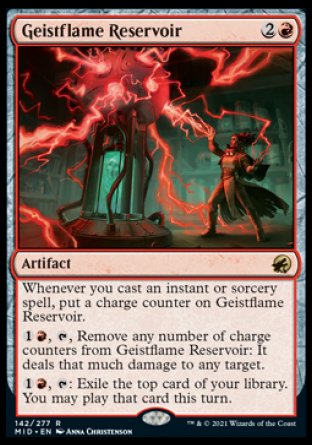 (142) Magic The Gathering Innistrad: Midnight Hunt Single: Geistflame Reservoir Holo Rare