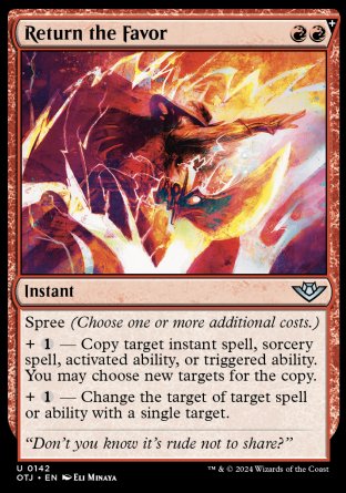 (142) Magic The Gathering Outlaws of Thunder Junction Single: Return the Favor  Holo Uncommon