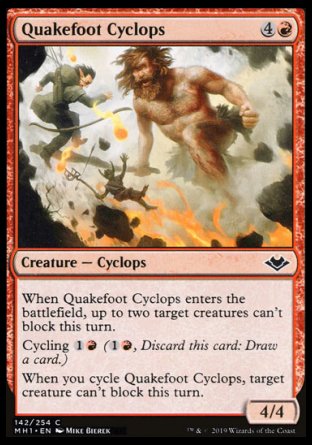 (142/254) Magic The Gathering Modern Horizons Single: Quakefoot Cyclops Holo Common