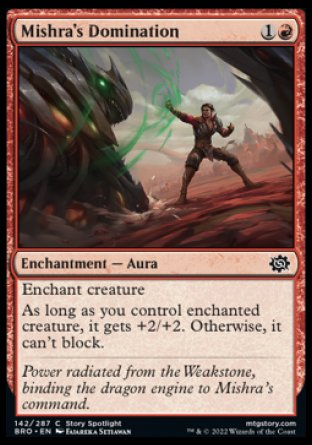 (142) Magic The Gathering The Brothers' War Single: Mishra's Domination Holo Common