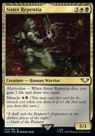 (142) Magic The Gathering Universes Beyond: Warhammer 40000 Single: Sister Repentia Holo Rare