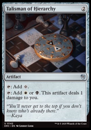 (142) Magic The Gathering Commander: Aetherdrift Single: Talisman of Hierarchy  Uncommon