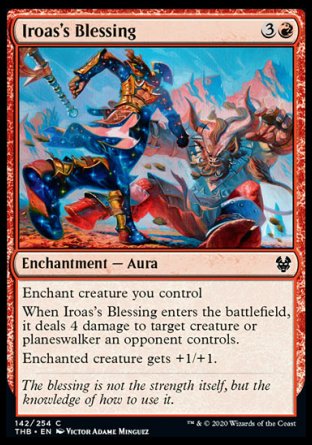 (142/254) Magic The Gathering Theros Beyond Death Single: Iroas's Blessing Holo Common
