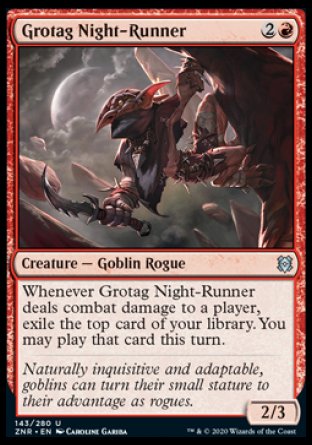 (143/280) Magic The Gathering Zendikar Rising Single: Grotag Night-Runner Holo Uncommon
