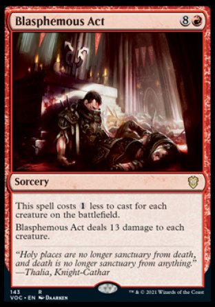 (143) Magic The Gathering Commander: Innistrad: Crimson Vow Single: Blasphemous Act  Rare
