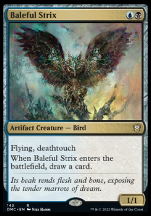 (143) Magic The Gathering Commander: Dominaria United Single: Baleful Strix  Rare
