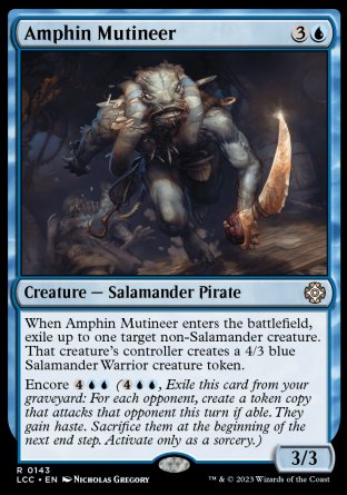 (143) Magic The Gathering Commander: The Lost Caverns of Ixalan Single: Amphin Mutineer  Rare