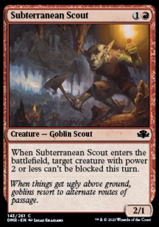(143) Magic The Gathering Dominaria Remastered Single: Subterranean Scout Holo Common