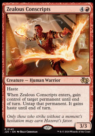 (143) Magic The Gathering Foundations Jumpstart Single: Zealous Conscripts  Rare
