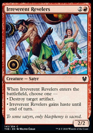 (143/254) Magic The Gathering Theros Beyond Death Single: Irreverent Revelers Holo Common
