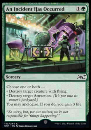 (143) Magic The Gathering Unfinity Single: An Incident Has Occurred Holo Common