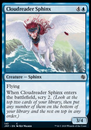 (143) Magic The Gathering Jumpstart Single: Cloudreader Sphinx  Common