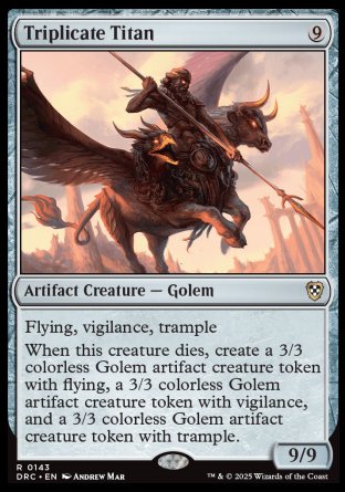 (143) Magic The Gathering Commander: Aetherdrift Single: Triplicate Titan  Rare