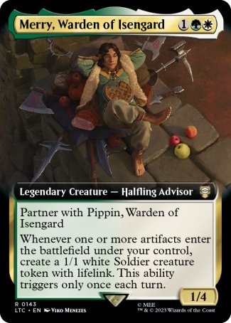 (143) Magic The Gathering Commander: The Lord of the Rings: Tales of Middle-earth: Extras Single: Merry, Warden of Isengard  Rare