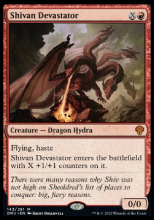 (143) Magic The Gathering Dominaria United Single: Shivan Devastator Holo Mythic