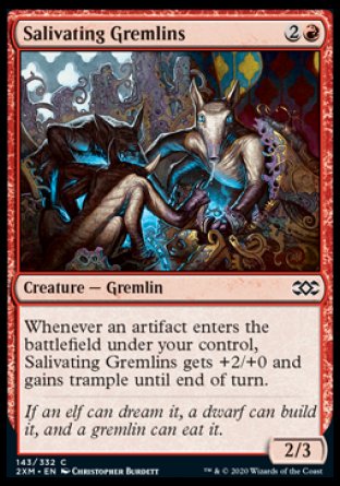 (143/332) Magic The Gathering Double Masters Single: Salivating Gremlins Holo Common