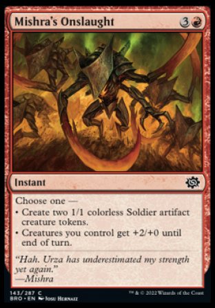 (143) Magic The Gathering The Brothers' War Single: Mishra's Onslaught Holo Common