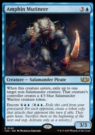(143) Magic The Gathering Commander: Tarkir: Dragonstorm Single: Amphin Mutineer  Rare