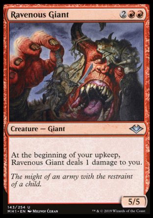 (143/254) Magic The Gathering Modern Horizons Single: Ravenous Giant Holo Uncommon