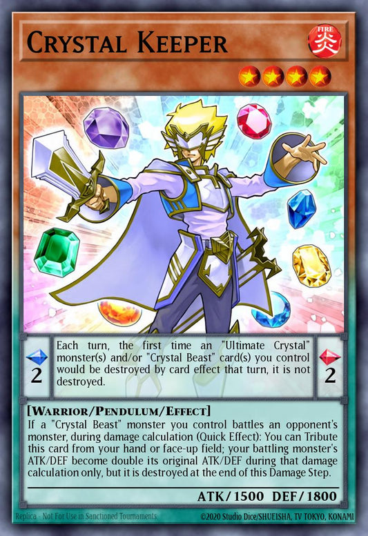 (066) YuGiOh TCG MP19: 2019 Gold Sarcophagus Tin Mega Pack Single: Crystal Keeper  Common