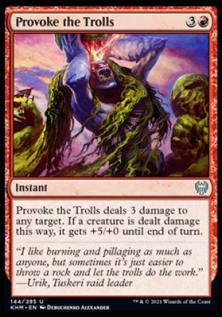 (144/285) Magic The Gathering Kaldheim Single: Provoke the Trolls Holo Uncommon