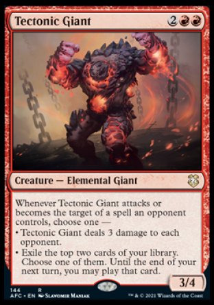(144) Magic The Gathering Commander: Adventures in the Forgotten Realms Single: Tectonic Giant  Rare