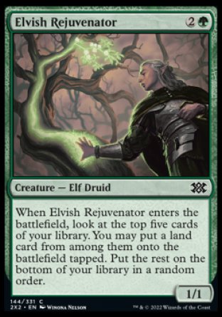 (144) Magic The Gathering Double Masters 2022 Single: Elvish Rejuvenator Holo Common