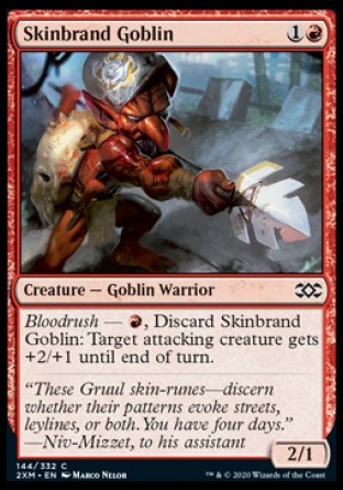 (144/332) Magic The Gathering Double Masters Single: Skinbrand Goblin Holo Common