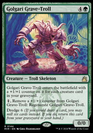 (144) Magic The Gathering Ravnica Remastered Single: Golgari Grave-Troll  Holo Rare