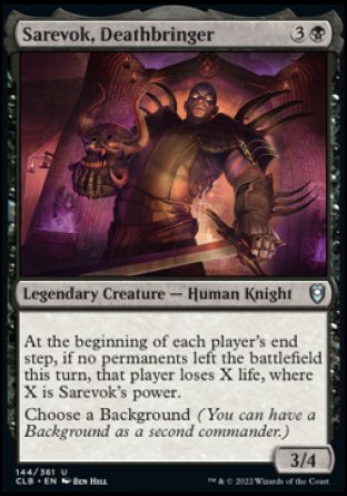 (144) Magic The Gathering Commander Legends: Battle for Baldur's Gate Single: Sarevok, Deathbringer Holo Uncommon