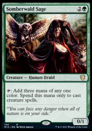 (144) Magic The Gathering Commander: Innistrad: Midnight Hunt Single: Somberwald Sage  Rare