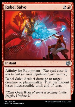 (144) Magic The Gathering Phyrexia: All Will Be One Single: Rebel Salvo Holo Uncommon