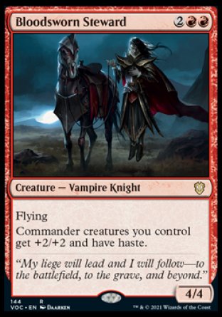 (144) Magic The Gathering Commander: Innistrad: Crimson Vow Single: Bloodsworn Steward  Rare