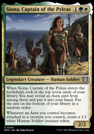 (144) Magic The Gathering Commander: Wilds of Eldraine Single: Siona, Captain of the Pyleas  Uncommon