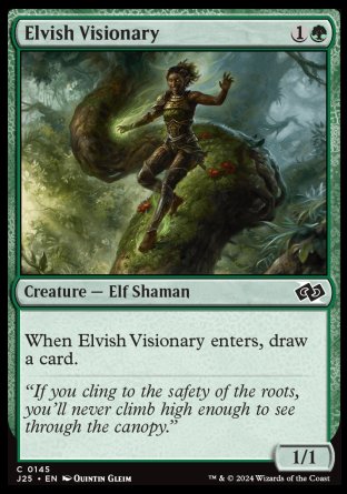 (145) Magic The Gathering Foundations Jumpstart Single: Elvish Visionary  Common