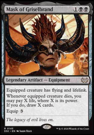 (145) Magic The Gathering Commander: Duskmourn: House of Horror Single: Mask of Griselbrand  Rare