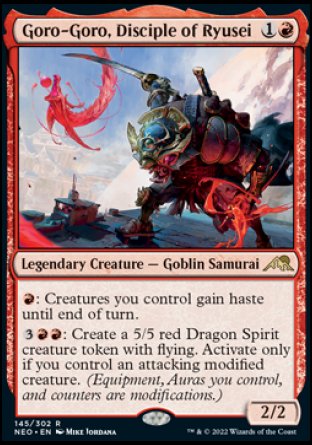 (145) Magic The Gathering Kamigawa: Neon Dynasty Single: Goro-Goro, Disciple of Ryusei Holo Rare